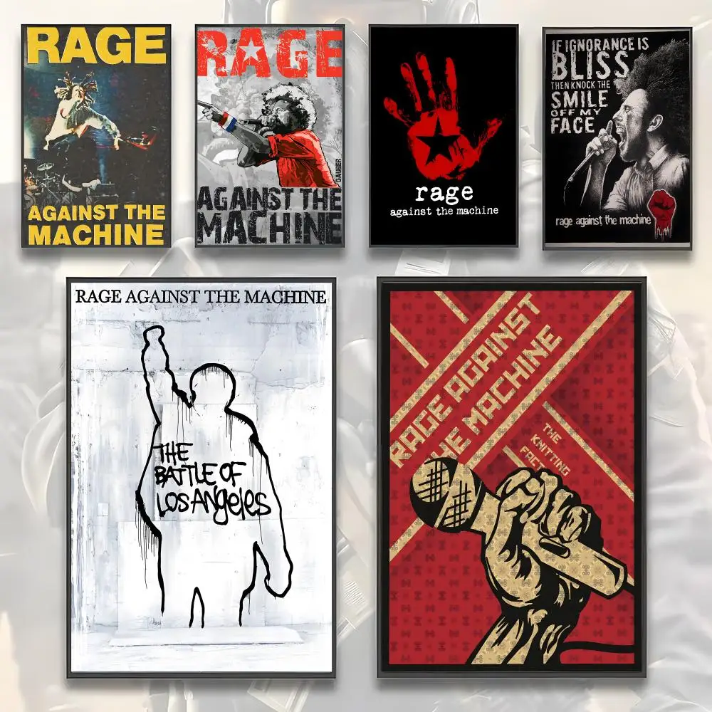Heavy Metal Band R-Rage Against the Machine Poster Home Living Bed Room Bar Hallway Sticky Wall Art Printing Aesthetic Decor