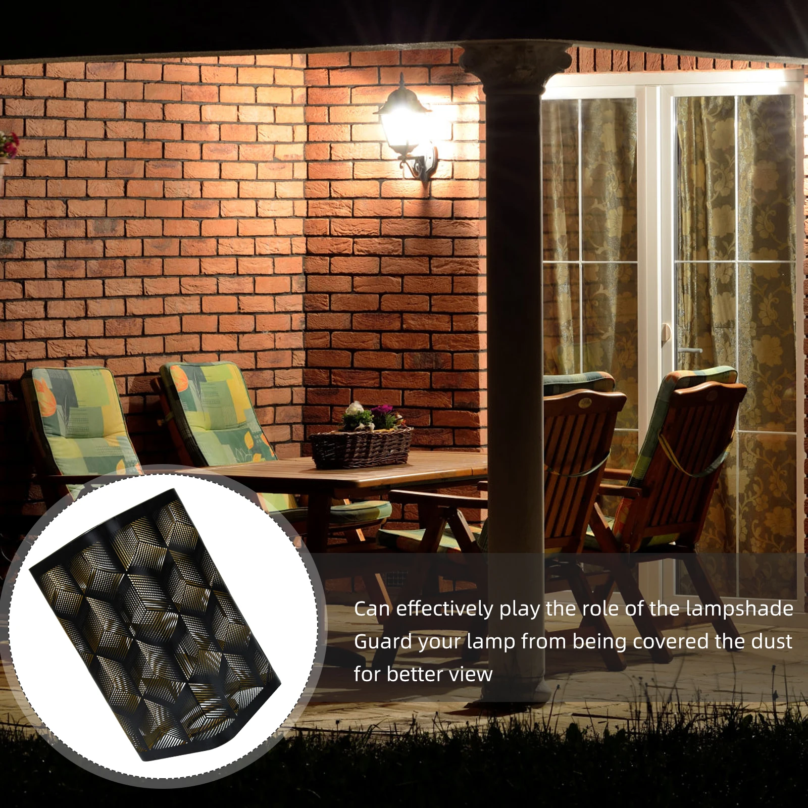 

Square Lamp Shade Hollow Out Wrought Cover Dustproof Replacement For Pendant Lamps Modern Black Metal Lampshade Home