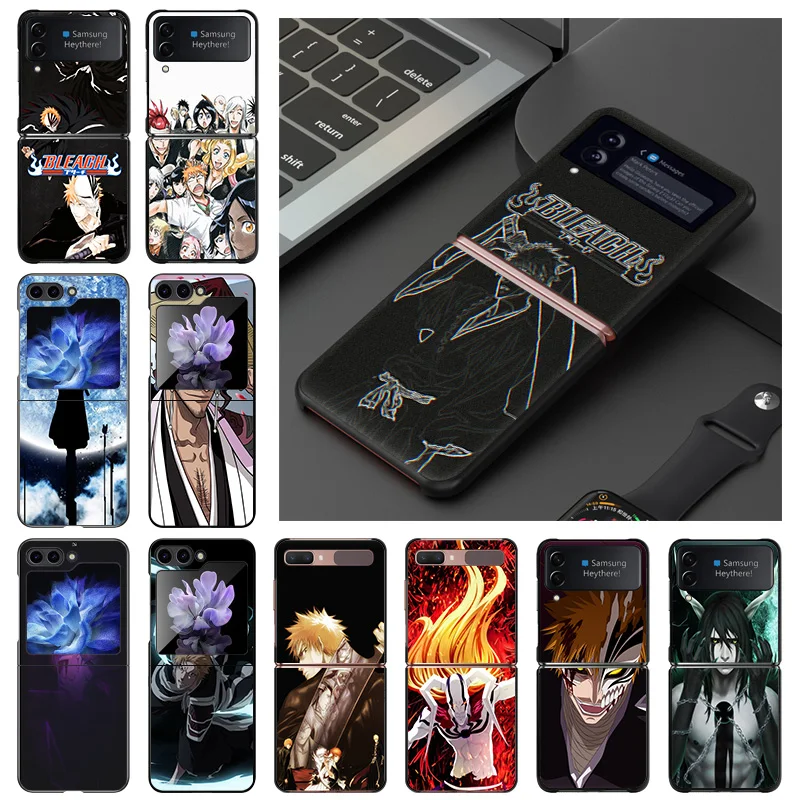 Funda rígida para Samsung Z Flip6, Flip5, Flip4, Flip3, 5G, de alta calidad, con BLEACH Orihime, Anime, Galaxy ZFlip 6, 5, 4, color negro