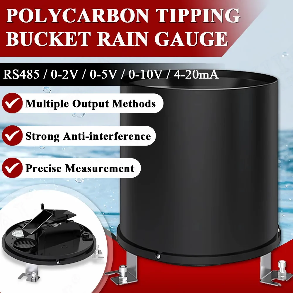 Rainfall Sensor Transmitter Module ABS Rain Barrel Rain Gauge Rainwater Automatic Monitor 0.2MM 0.5MM Pulse RS485 0-5V 4-20mA