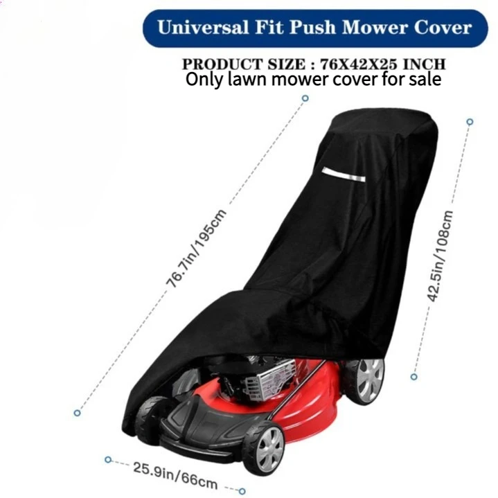 210D Oxford Cloth Lawn Mower Cover Outdoor Waterproof Sun‑proof Protective Cover Grass Trimmer Machine Equipment Dust Cover