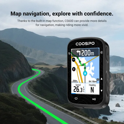 Велокомпьютер COOSPO CS600 с функциями GPS и Bluetooth — изображение товара