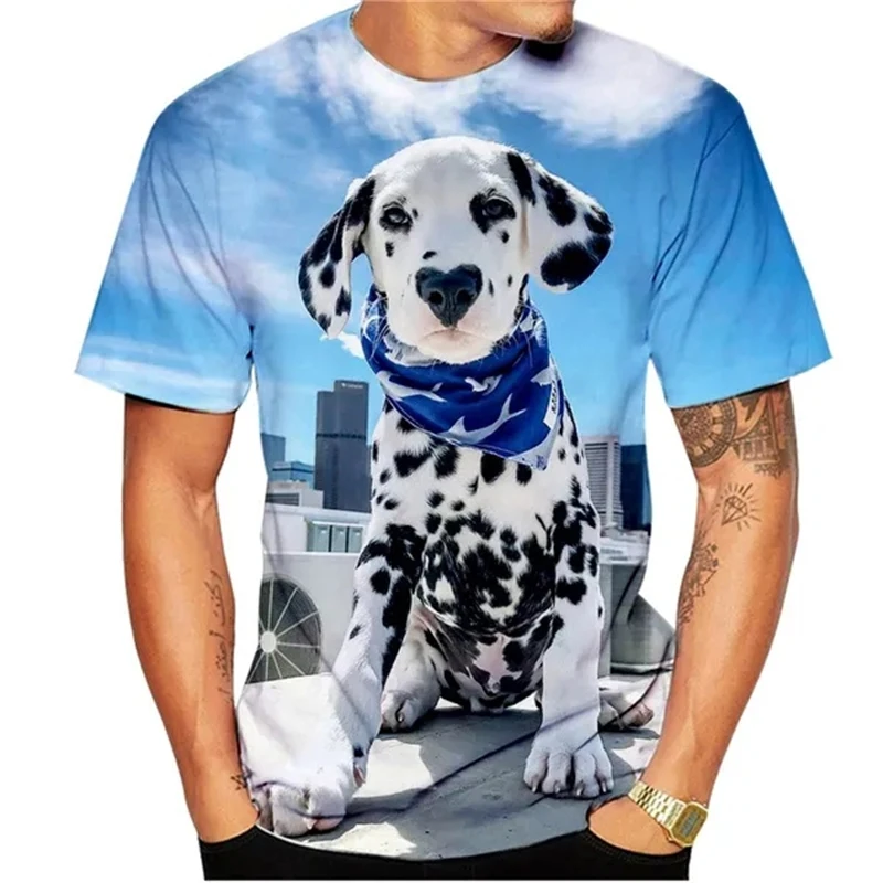 Summer Dalmatians 3D Print T-Shirts Streetwear Men Women Fashion Oversized O-Neck Funny Short Sleeved T Shirt Tees Tops Clothing