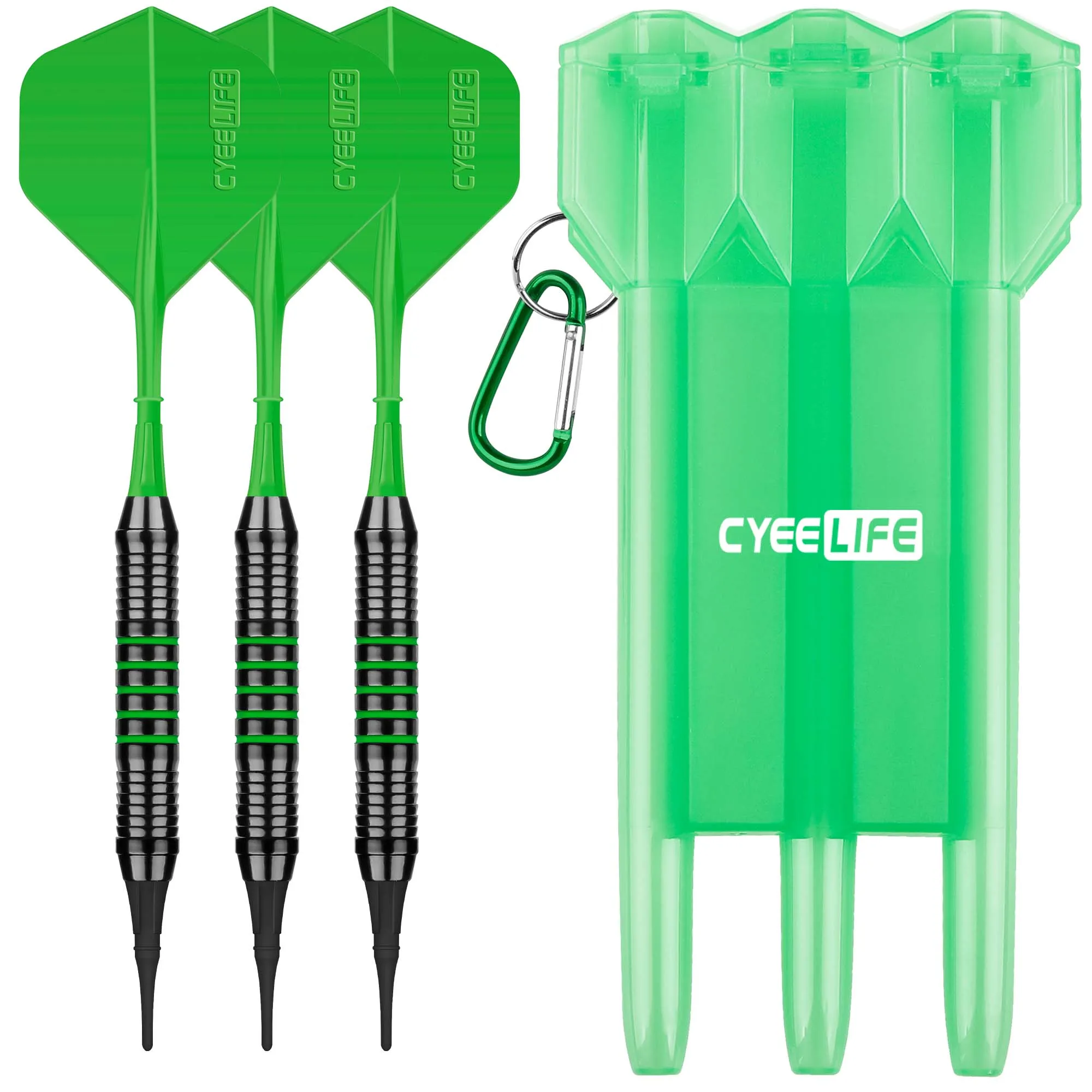 CyeeLife-Brass Soft Dica Dardos, Professional Set Dart eletrônico, Carry Case, pontos de plástico extra, voos, 18g