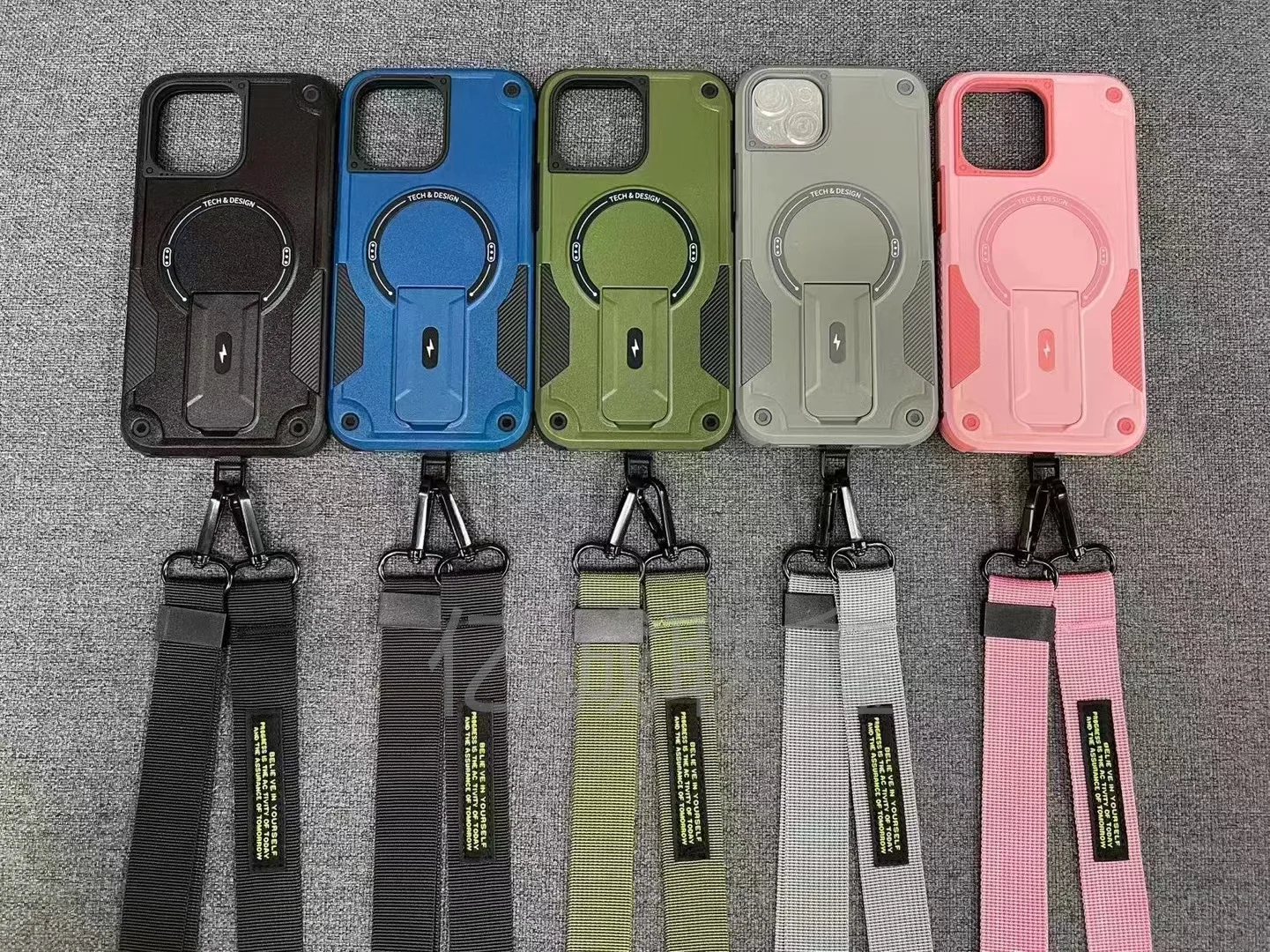 Invisible stand Bundesliga magnetic phone case For iPhone 16 15 14 13 12 Pro Max Lanyard anti-fall case for iPhone 16 15 14 plus image 3