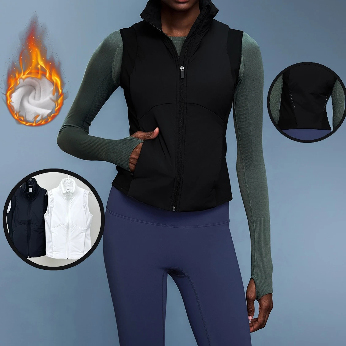 

Осенне-зимний тонкий женский спортивный жилет с воротником-стойкой, на подкладке бархатом, тонкая теплая ветрозащитная куртка для бега, йоги и велоспорта