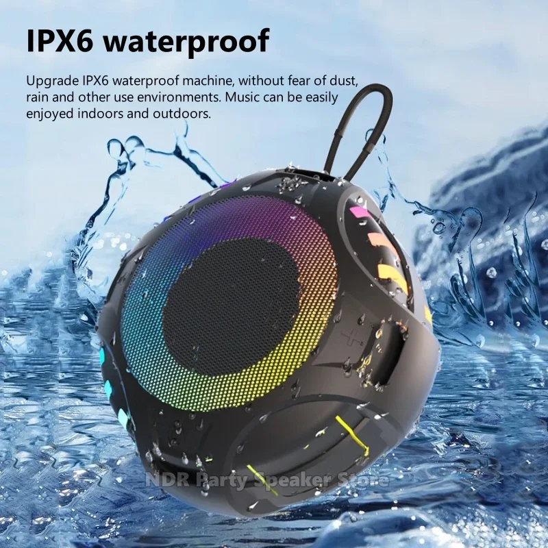 IPX6 مقاوم للماء دش سمّاعات بلوتوث مكبرات صوت محمولة متينة مع صوت HD ستيريو مكبر صوت لاسلكي خارجي للاستحمام