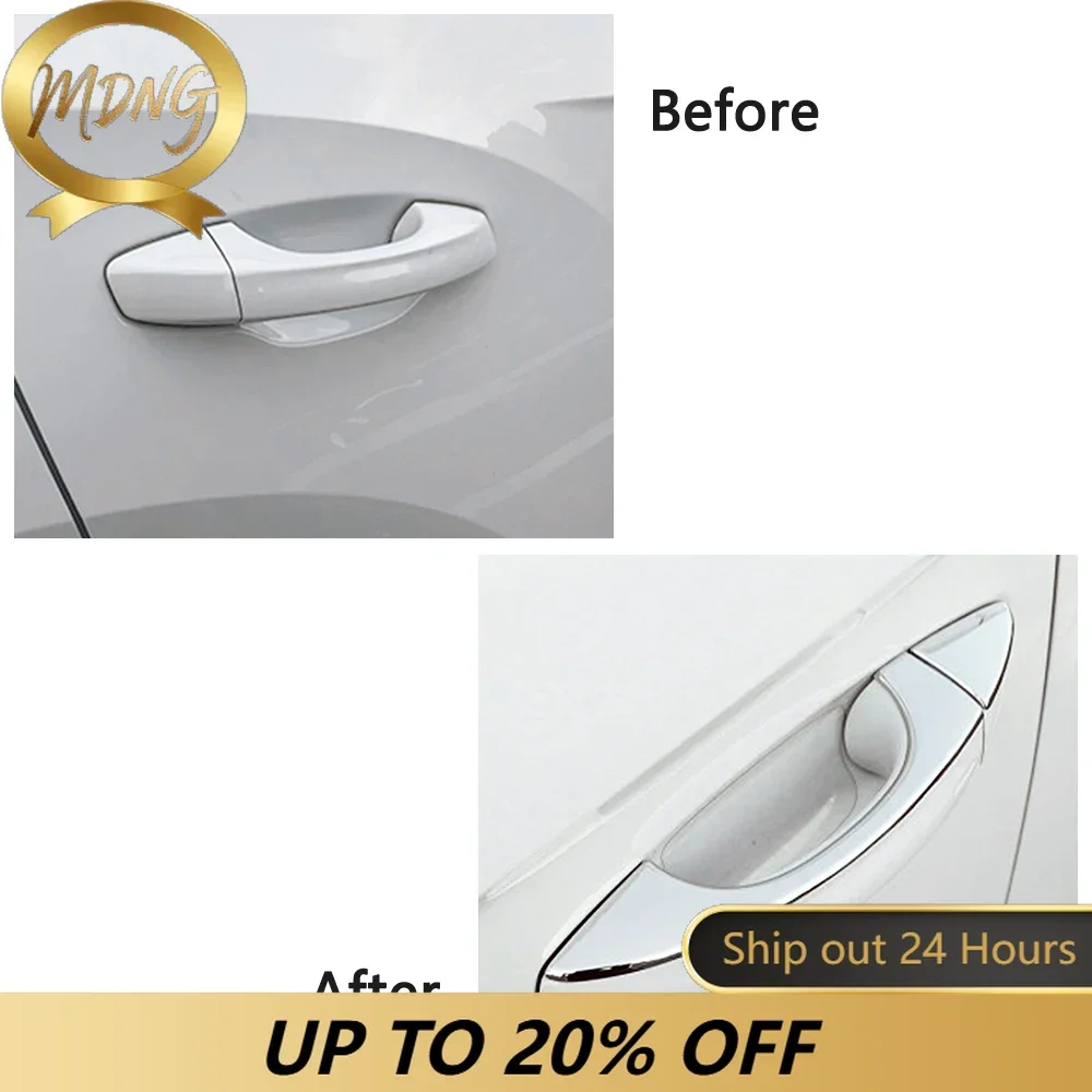 For Volkswagen VW T-ROC Atlas Teramont 2017-2021 Chrome Exterior Side Door Handle Cover Moulding Trim Frame For Skoda Octavia