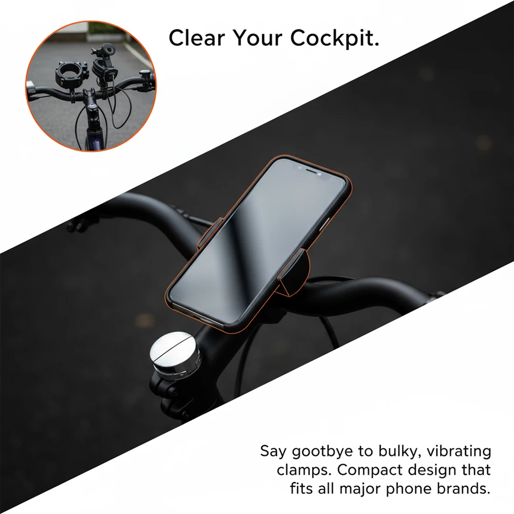 Universelle Minimalistische Fahrrad-Handyhalterung Vorbaukappe Schnellverschluss Lenkerhalterung Garmin-Kompatibel MTB Rennrad – Detail 4