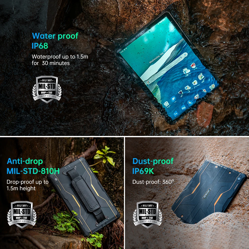 Oukitel-Tableta rugosa RT2 de 8GB, 128GB, 20000mAh, 10,1 pulgadas, FHD + Pad, IP68 e IP69K, 33W, carga rápida, 16MP, Android 12