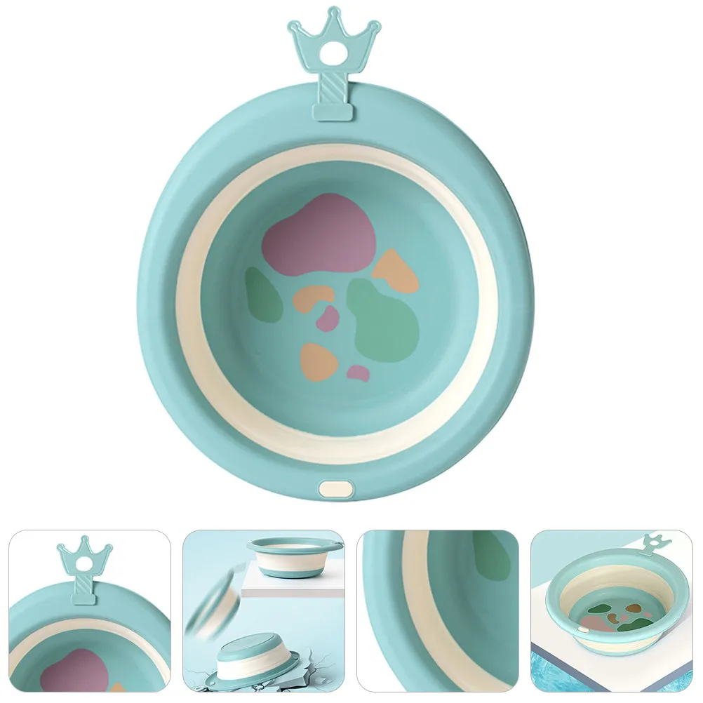 

Складная детская ванночка с мультяшным дизайном, легкая портативная ванна для новорожденных, для мытья лица и ног, для использования на улице