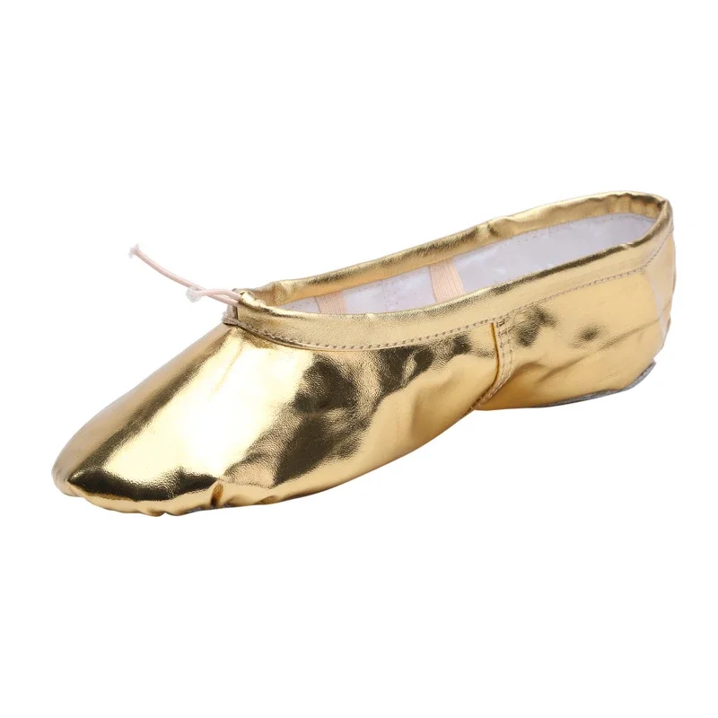 TOVEKIN Quality Gold Silver PU Performance Yoga Belly Dance Shoes Soft Sole Gym Ballet Dance Shoes Kids Girls Woman
