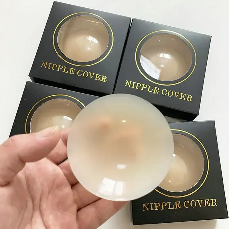 2PCS Copricapezzoli in silicone Sollevare il reggiseno Riutilizzabili Lady Adesivi per capezzoli Cuscinetti per il petto Adesivi Cuscinetti