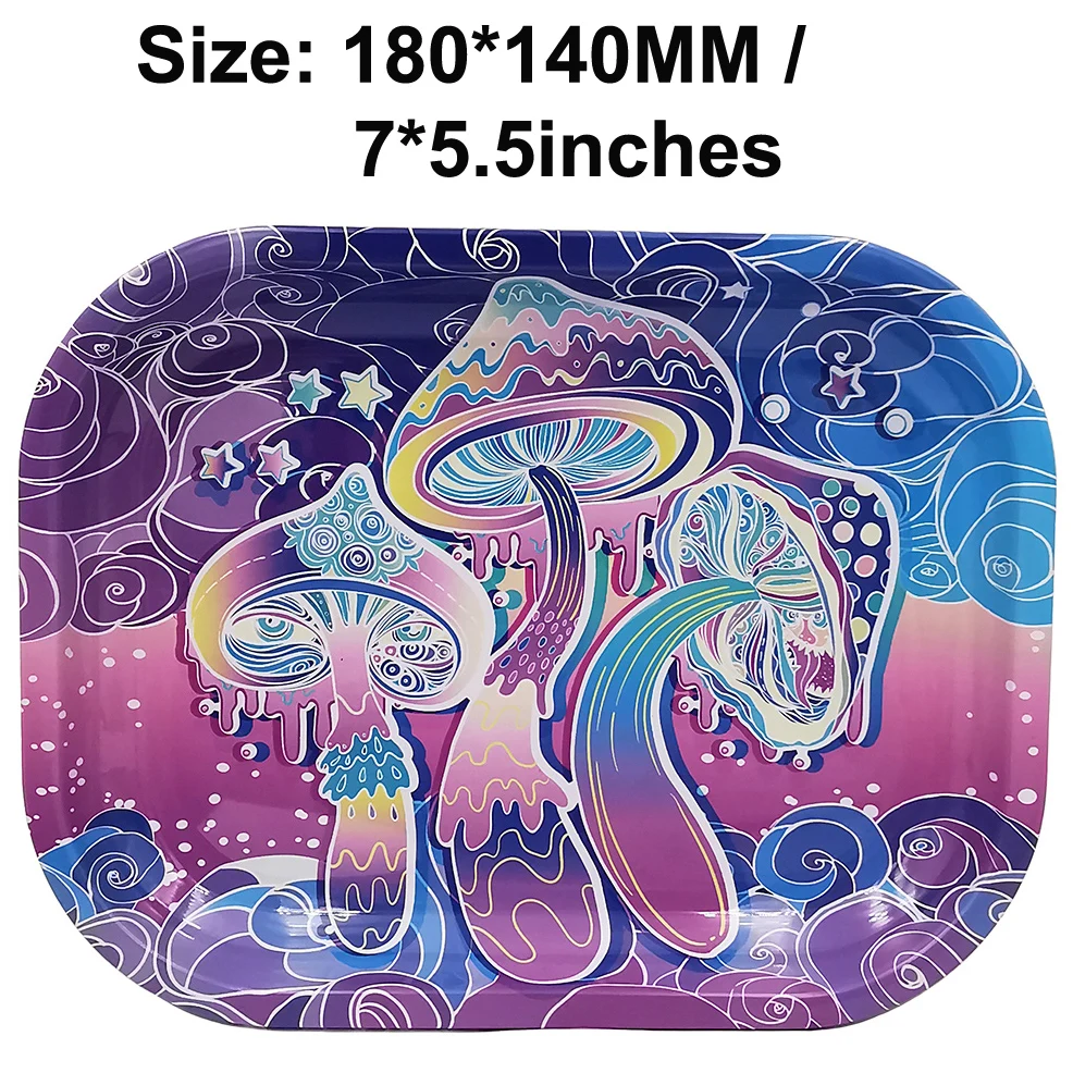 صينية دوارة معدنية مقاس 7 × 5.5 بوصة، صينية سجائر، صفيح، طاولة قهوة الشاي المنزلية