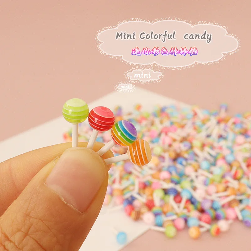 20Pcs Dollhouse DIY Accessories Mini Food Play Mini Color Candy Toy Simulate Lollipop Model Supermarket Ornament Dolls Scene Toy