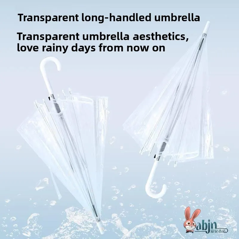 

Утолщенный зонт с длинной ручкой, студенческий, большой размер, усиленный, женский, солнцезащитный, двойного назначения, прозрачный, простой, стильный