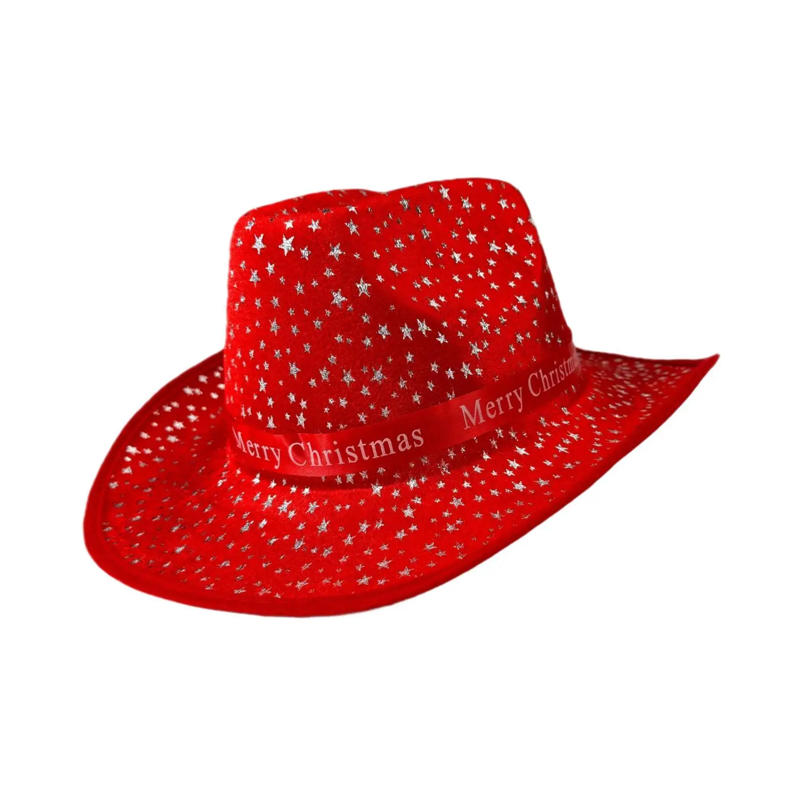 Christmas Cowboy Hat Fashion Wide Brim Versatile Costume Accessory Casual Party Hat for Travel Cosplay Holidays Party Stage Show