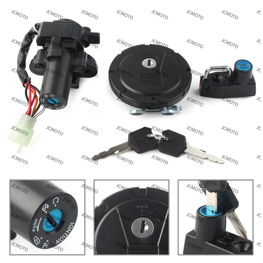 Para kawasaki klx 250 250s 250sf klx125 kl250 acessórios de moto 1 conjunto interruptor ignição da motocicleta conjunto bloqueio tampa gás combustível