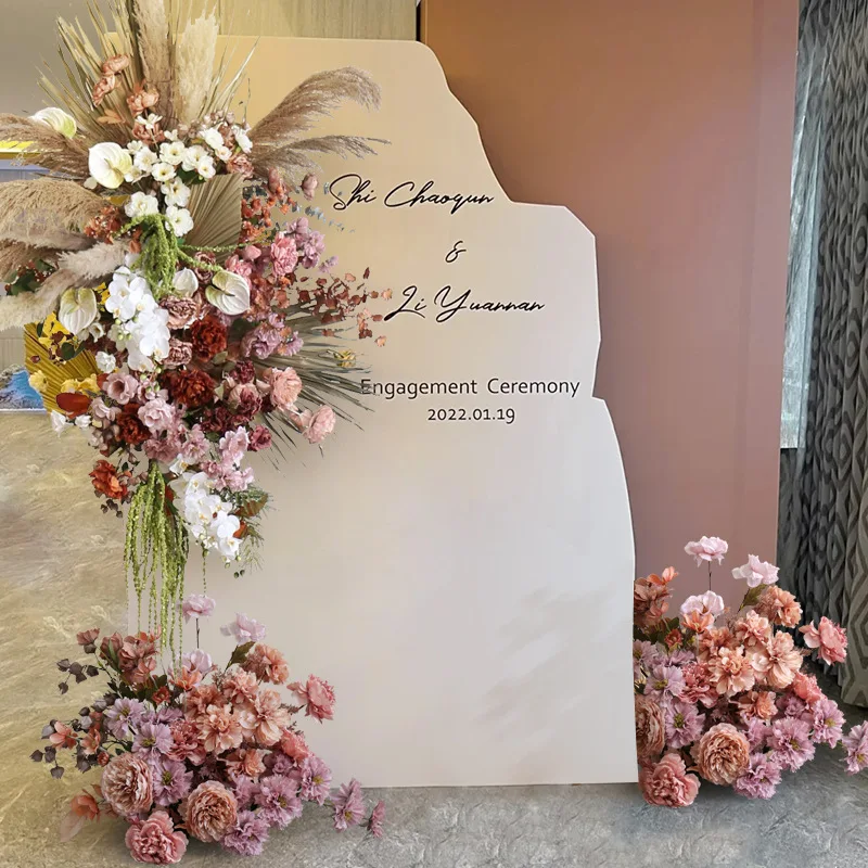Simulation flower reed pufan decoration scene  window stage live stream background flower art wall hanging
