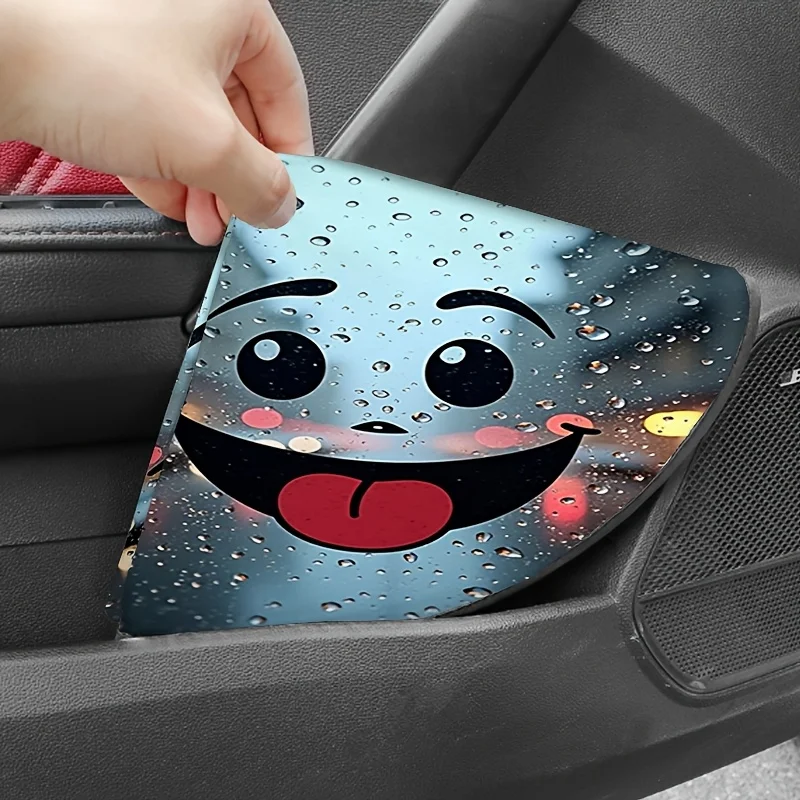 Cartoon Smiley Steering Wheel Sunshade, Cute Pattern Car Interior Decoration, Enhancing Driving Pleasure, Suitable For Daily Com