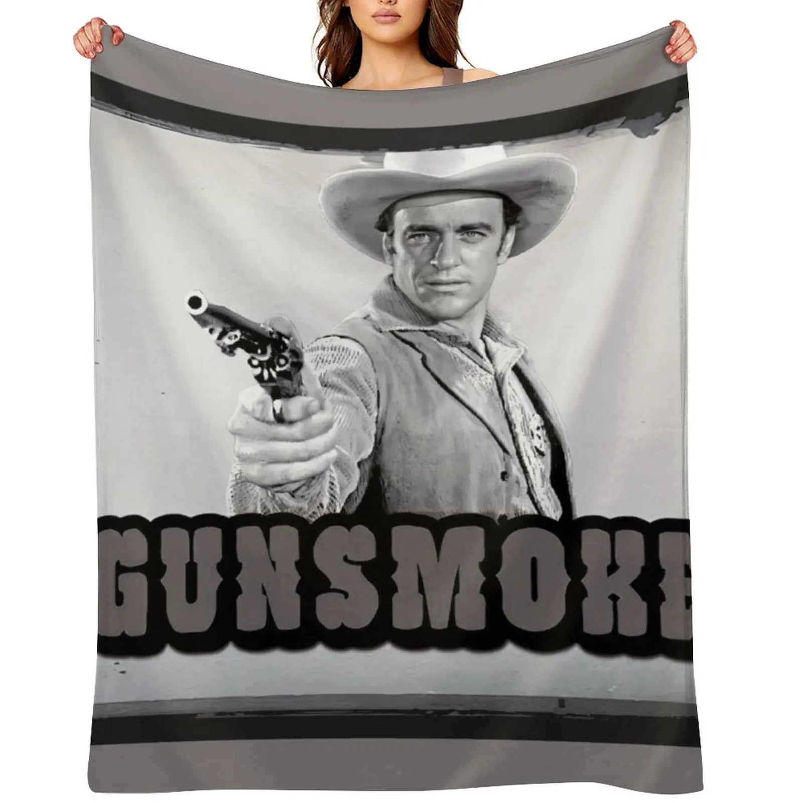 

Gunsmoke Film Negative Throw Blanket Comforter Bed linens Winter beds Blankets