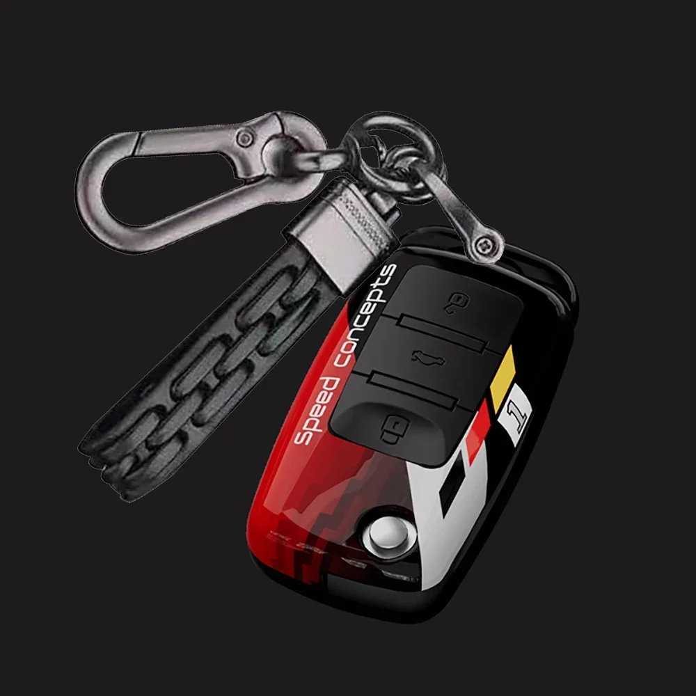 

Graffiti Car Flip Key Case Cover Shell For Volkswagen VW Polo Golf Passat Tiguan Beetle Caddy T5 Up Eos Skoda Octavia Seat Leon