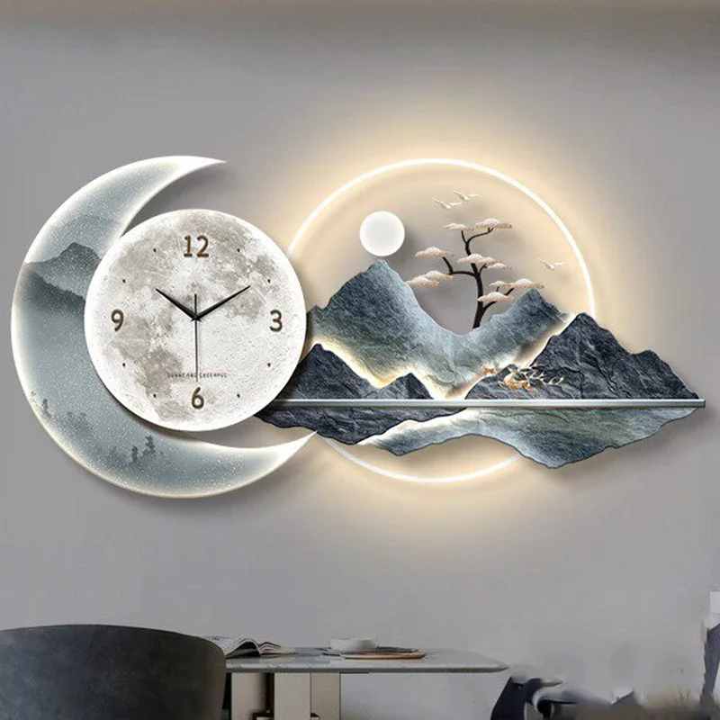 A*-Design Luminous Wall Watch Xenomorph Chinese Style Interior Fashion Digital Clock Wall Aesthetic Led Home Decoration./