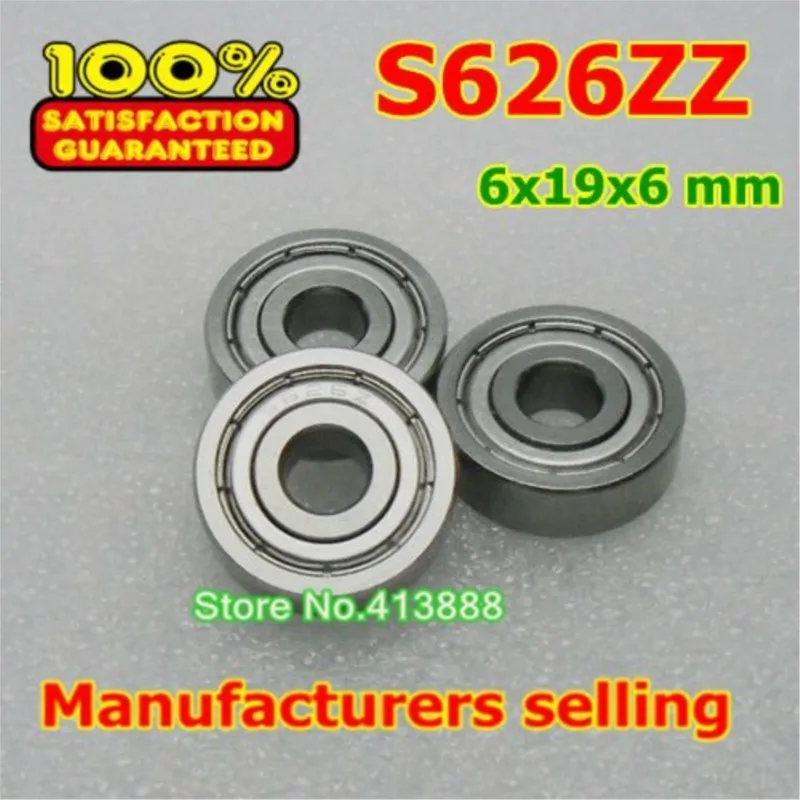 NBZH bearing(1pcs) SUS440C Environmental Corrosion Resistant Stainless Steel Deep Groove Ball Bearings S626ZZ 6*19*6 Mm