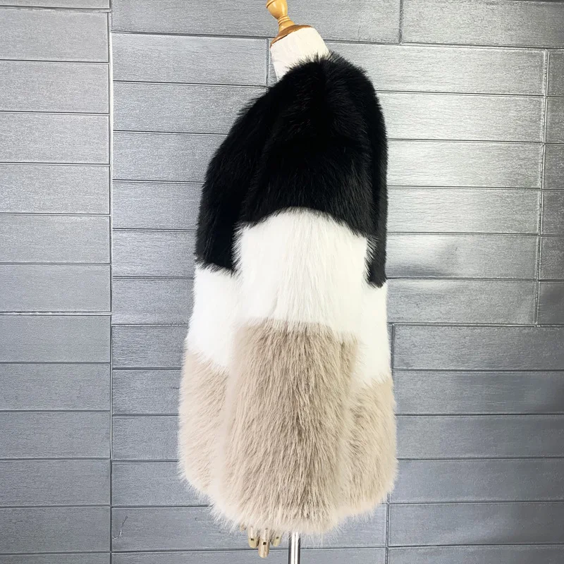 Work Faux Fur Mid Length Coats Jackets Women Round Neck Coat Thick Warm Y2k Streetwear Jacket Elegant Outerwear Autumn Winter