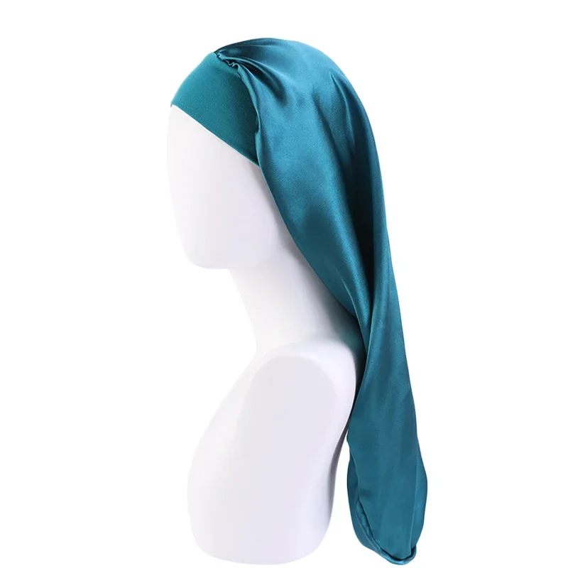 Bonnet de Nuit en Satin pour Femme, Long, Soyeux, avec Large Bande artificiel astique, Soins Capillaires, Turban Tressé, Cheveux Naturels Bouclés, Nouvelle Collection