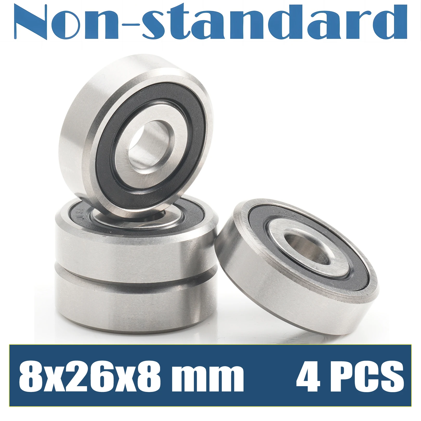 4PCS 8x26x8 MM MR2608 2RS Non-Standard Ball Bearings 6000/8 8268-2RS 8*26*8 MM ID 8 MM High Speed Inner Diameter 8 MM
