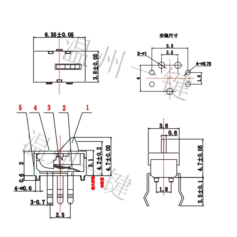10 pcs KFC-V-07 Triangle Travel/Limit Switch Micro-reset Game Switch Detection Key Tripod