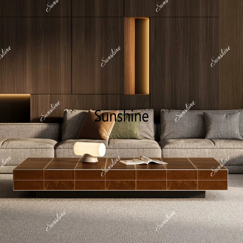 Italian light luxury design living room household rectangular handmade ceramic coffee table