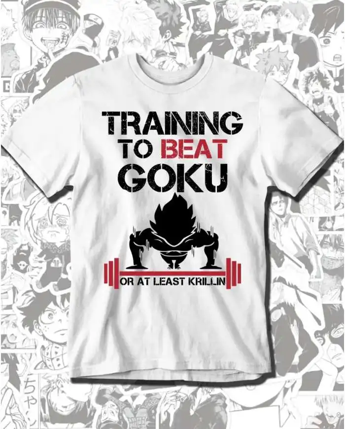 Dragon Ball Training Te Beat Goku Japanse Retro Hot Blood Animatie Heren en Dames Zomer Katoen Los T-shirt Tops Kleding