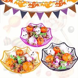 1PC - Halloween Props Spider Web Water Fruit Basket Holiday Snack Storage Plate Candy Plate Decoration
