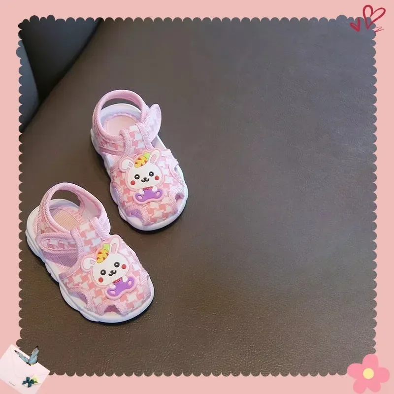 Sandalias de bebé de 0-1-2 años, zapatos con dibujos animados, suela suave, zapatos antideslizantes para niños pequeños, zapatos para bebés, nuevo estilo de verano