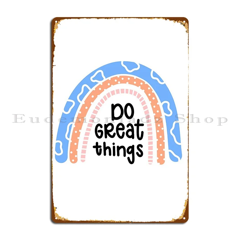 Сделайте отличные вещи, Радужный металлический плакат, дизайн клуба, создайте фотоплакат