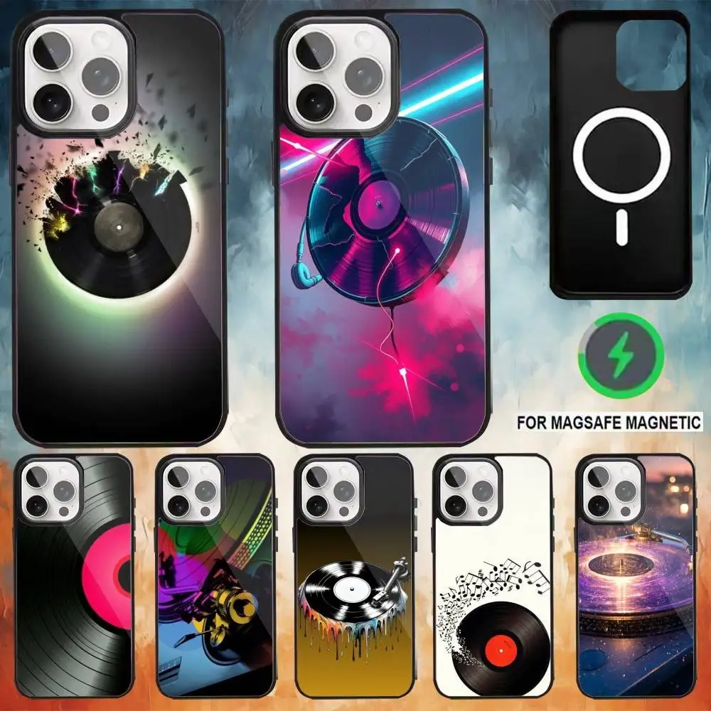 

DJ Controller Vinyl Phone Case For iPhone17,16,15,14,13,12,11 Plus,Pro Max Magnetic For Magsafe Wireless Charging