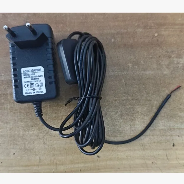 12V 500mA-1A Ac Adapter DC Power Supply DC Bare Wire with Switch 1m 2m 3m EU PLUG