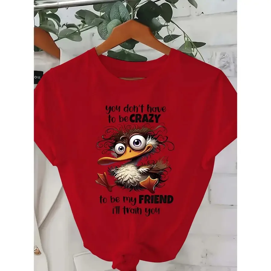 【New style】0-8XL Casual Fashion Printed T-Shirt Women'S Trendy Base Shirt Daily Outing for all Seasons Comfortable Fit Crew Nec