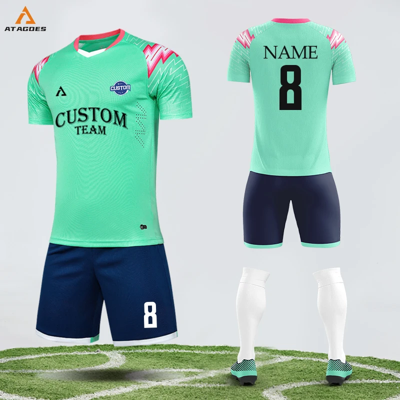 

Молодежный футбольный трикотаж с короткими рукавами и принтом на заказ, дешевая футбольная форма, комплект дышащей детской рубашки, спортивный трикотаж в стиле ретро M8636