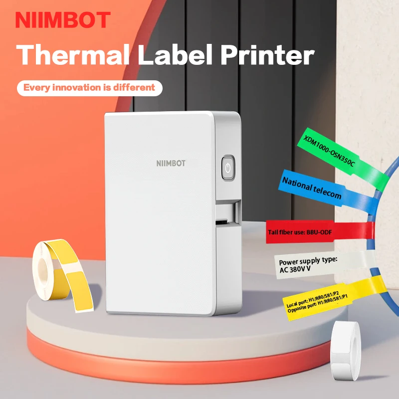 Niimbot B18 Label Printer Draagbare Thuis Kantoor Kabel Sieraden Thermische Overdracht Lint Printer Binnen Zwart Lint Sticker Maker