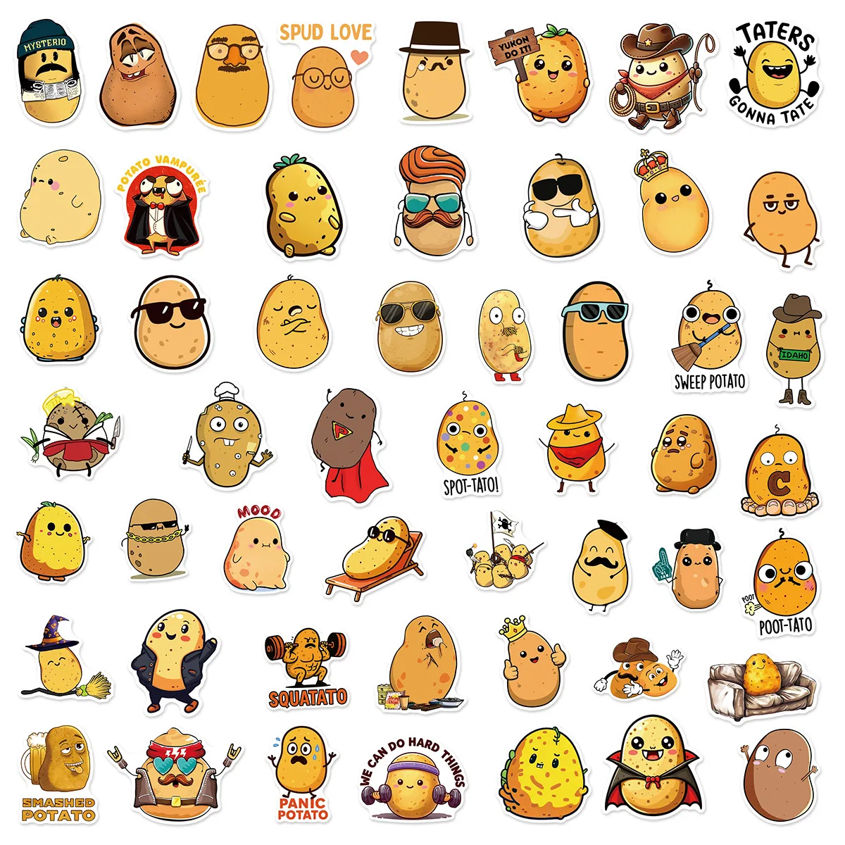 

10/50PCS Little Potatoes Graffiti Stickers Cartoon for Phone Bottle Scrapbook Travel Bag DIY Aesthetic Decals Creative Gifts