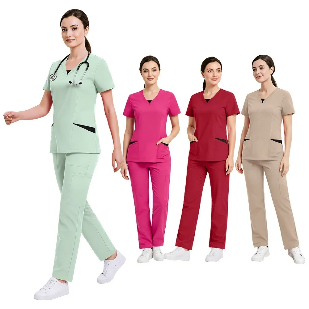 Pet Grooming Non-sticky Hair Workwear Surgical Uniform Medical Nurse Uniforms Women Scrubs Sets Pharmacist Work Clothes Jaleco