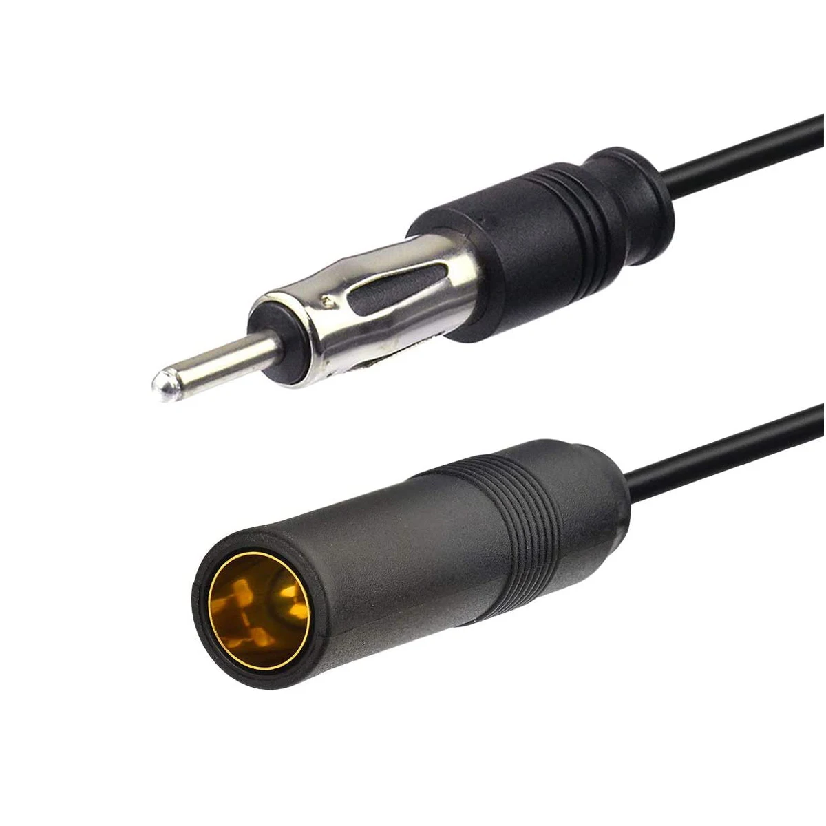 1m Car FM AM Radio Car Antenna Extension Cable Cord DIN Plug Connector Coaxial Cable for Vehicle Truck Car Stereo Head