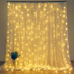 LED Icicle Curtain String Fairy Lights Garland For Birthday New Year Christmas Wedding Home Room Patio Party Decoration Lamps