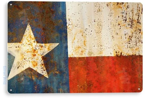 Letrero de metal con bandera de Texas, decoración de pared, tienda, granja, garaje, A647
