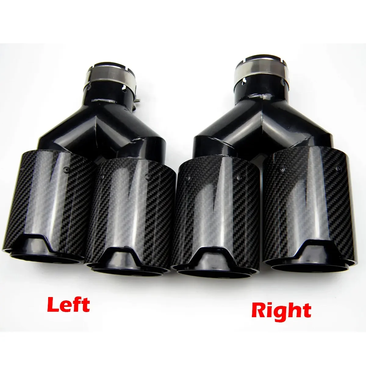 Sypes Dual Carbon Fiber Black Stainless Steel Universal M Performance Exhaust Pipe Muffler Tips for  Series