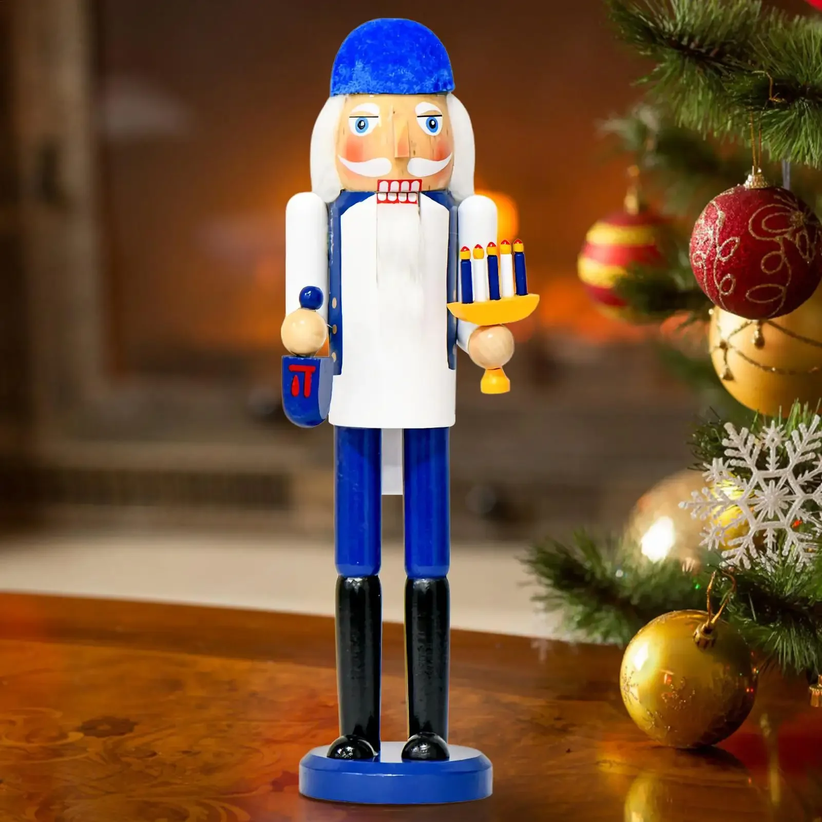 Nutcracker Christmas Decor Decorative Nutcracker 14inch Wooden Figurine Decoration Ornament Kids Indoor Family Children Party
