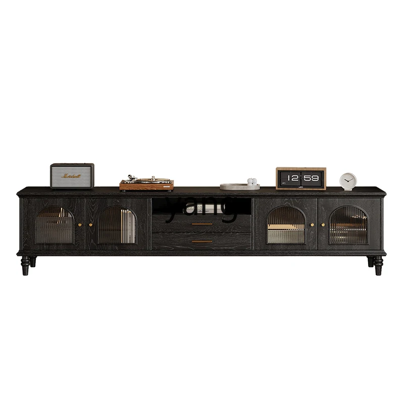 

LTT retro ash wood antique solid wood TV cabinet floor-to-ceiling living room storage locker furniture